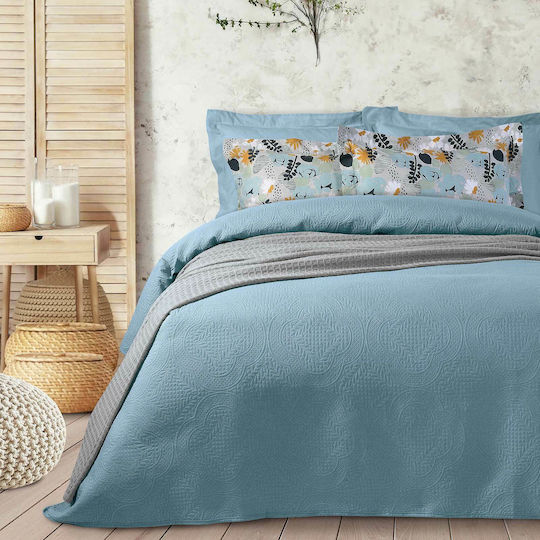 Das Home 9563 Cuvertură Extra-dublu Microfibra Albastru 220x240cm