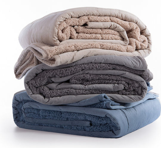 Nef-Nef Homeware Kotler Coverlet Queen Size from Polyester Denim 230x240cm