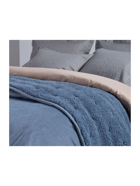 Nef-Nef Homeware Kotler Cuvertură Extra-dublu din Poliester Denim 230x240cm