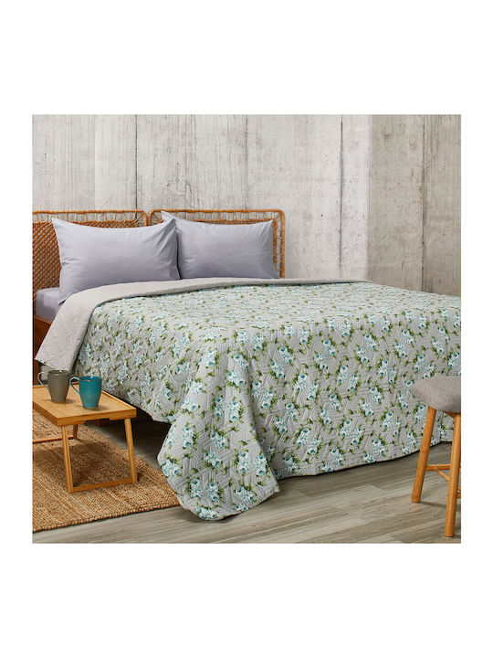 Whitegg Κουβερλί Υπέρδιπλο Microfiber Γκρι 240x260cm