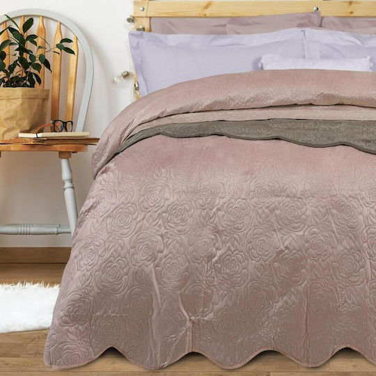 Das Home Velvet Line 9329 Κουβερλί Υπέρδιπλο Microfiber Ροζ 220x240cm