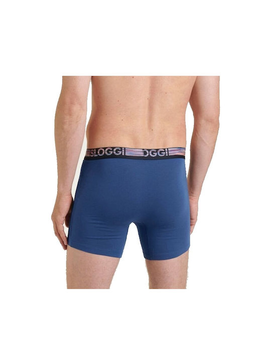 Go Abc Men's Boxers Blue-black with Patterns 2Pack