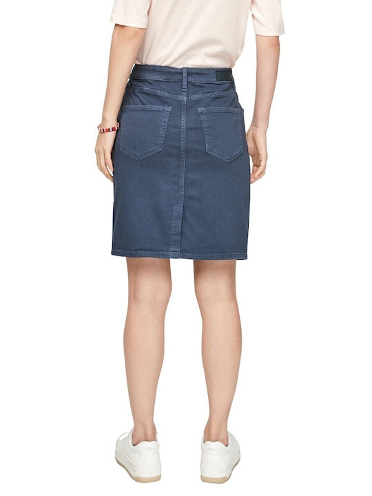 s.Oliver Denim High-waisted Mini Skirt in Blue Color 2061127-57Z8