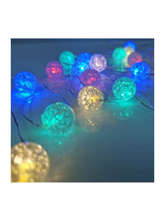20 Lămpițe LED 2m. Multicolore Baterie tip Șir 1buc