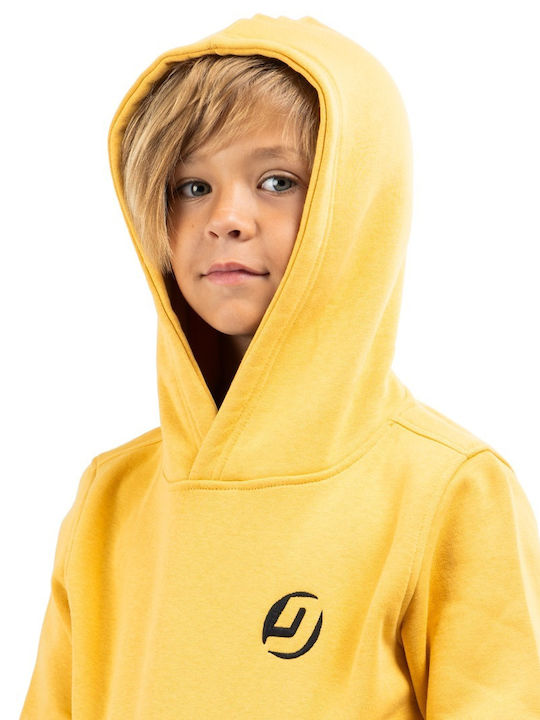 Kids Sweatshirt with Hood and Pockets Yellow