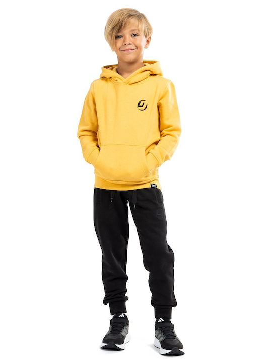 Kids Sweatshirt with Hood and Pockets Yellow