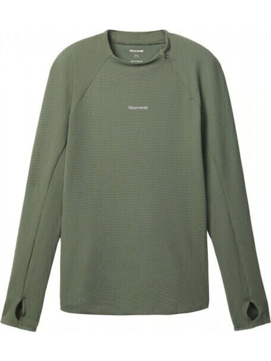 Long Sleeve Athletic Blouse Dark Green