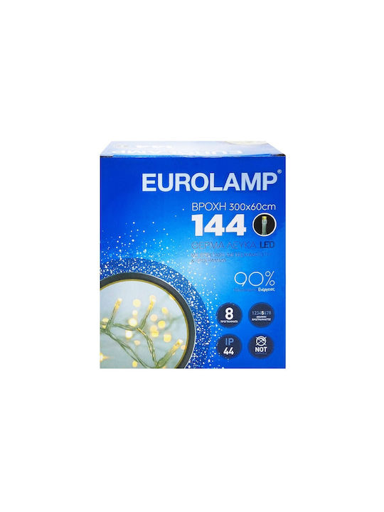 144 Lights LED 3m. x 60cm Warm White type Rain 1pcs