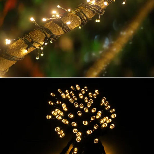 200 Λαμπάκια LED 20μ. Θερμό Λευκό Ηλιακά σε Σειρά