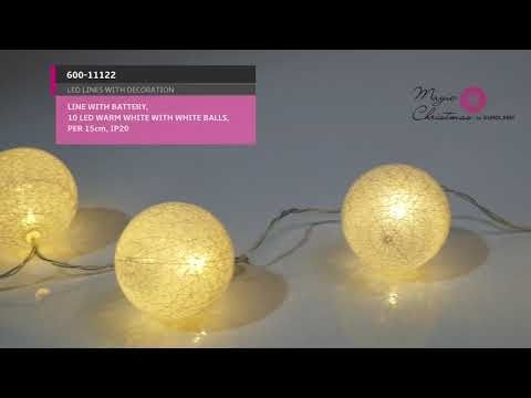 10 Lichterketten LED 1.35m. Warmes Weiß Batterie in Zeichenfolge 1Stück