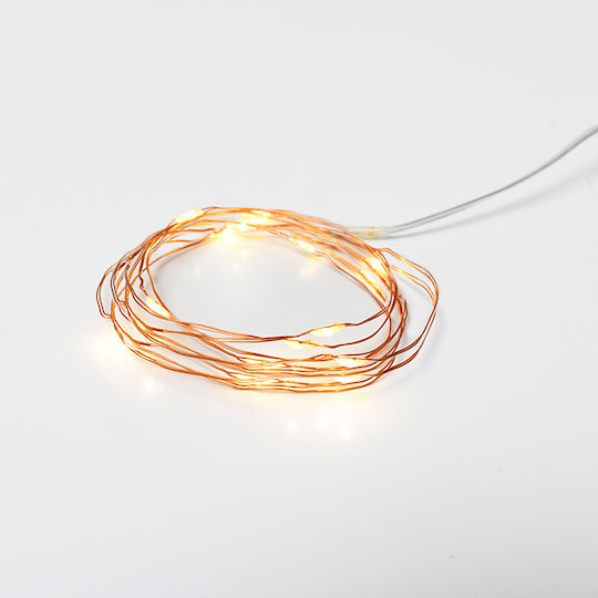 20 Λαμπάκια LED 2.1μ. Θερμό Λευκό Μπαταρίας σε Σειρά 20 Λαμπάκια LED 2.1μ. Θερμό Λευκό Μπαταρίας σε Σειρά