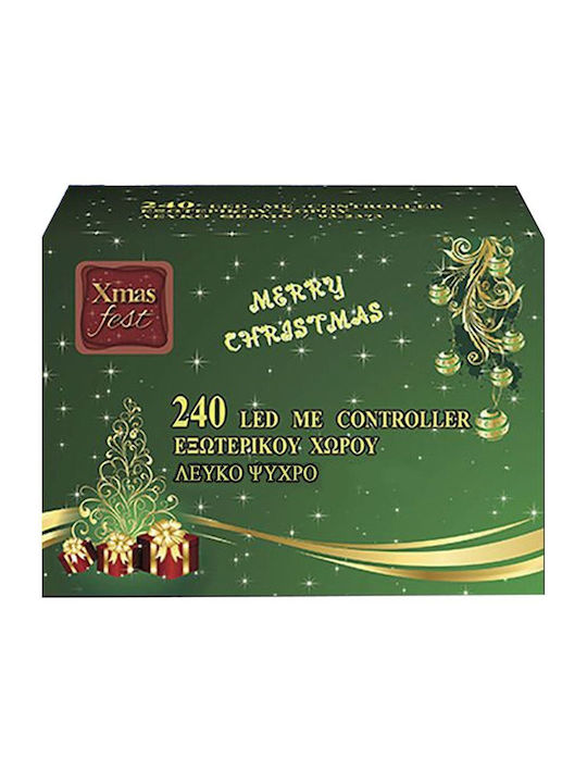 240 Lights LED 15m. Cold White in String 1pcs