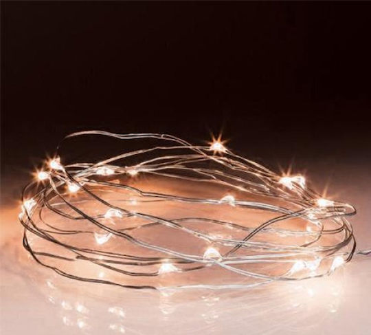 30 Lights LED 3m. Warm White Battery in String 1pcs