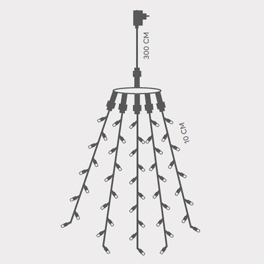 175 Lichterketten LED 5m. x 350cm Warmes Weiß Typ Oktopus 1Stück
