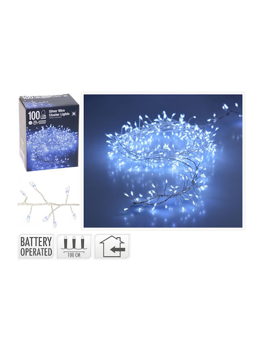100 Λαμπάκια LED 1μ. Λευκά Μπαταρίας σε Σειρά