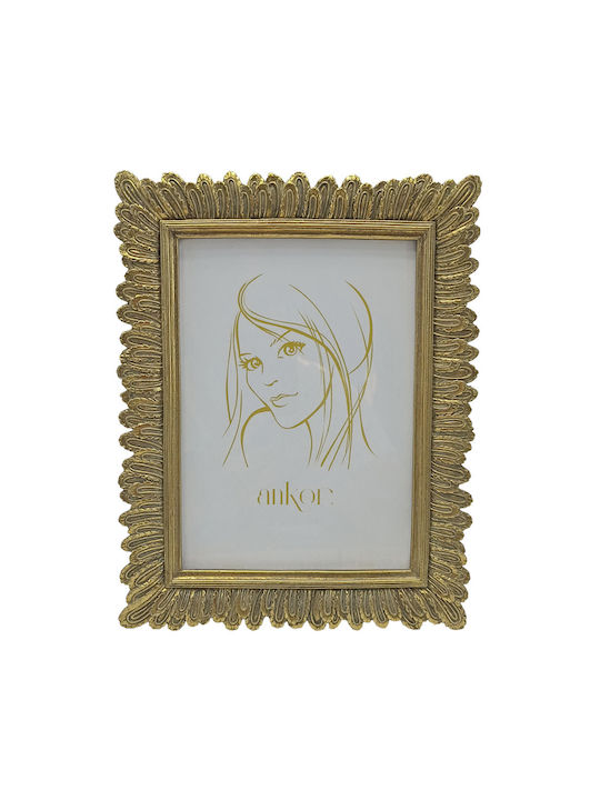 Ankor Plastic Photo Frame with Gold Frame