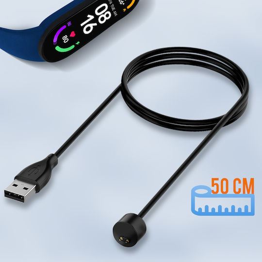 Magnetic Charging Cable Xiaomi Mi Band 6 5 Resistant 50cm Black