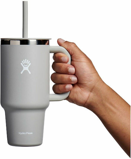 Hydro Flask Stainless Steel Thermos Bottle BPA Free 946ml Birch with Handle and Straw