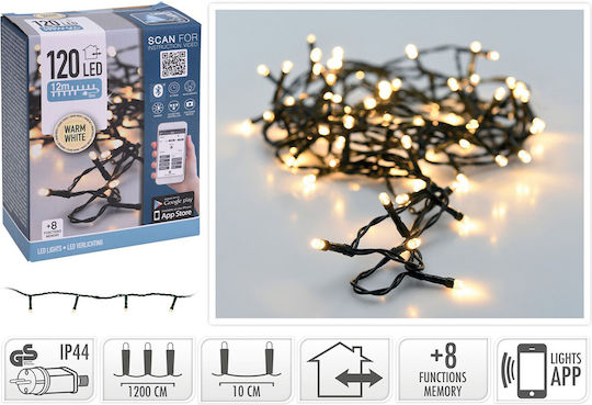 120 Smarte LED-Lichter 17 m, Weiß, Lichterkette