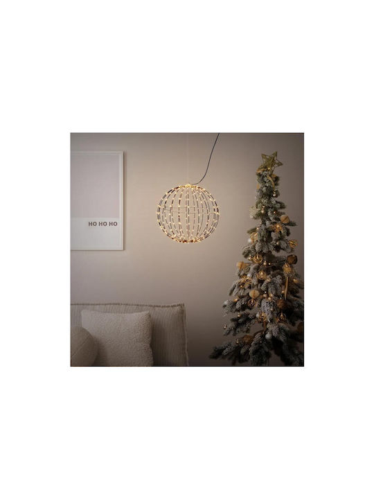 ECD Germany Beleuchtet Weihnachtliche Metallisch Figur Kugel Weiß 40x40x40cm