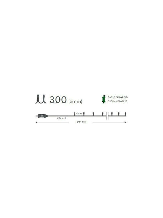300 Lămpițe LED 15m. Multicolore tip Șir 1buc