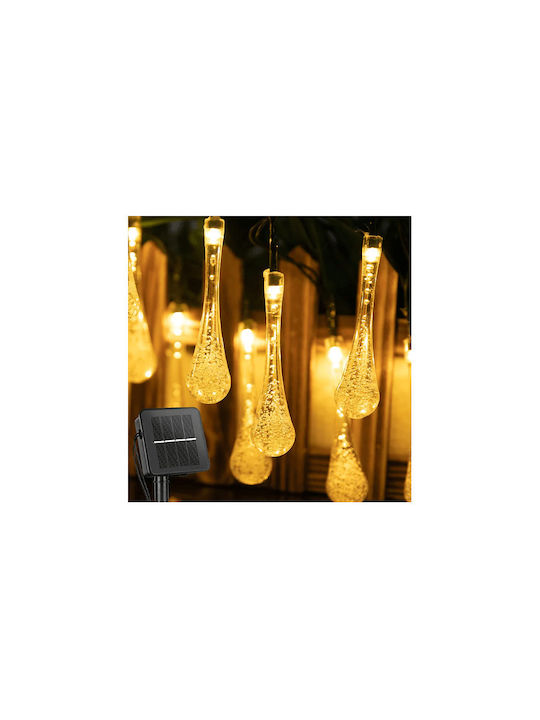 20 Λαμπάκια LED 5μ. Θερμό Λευκό Ηλιακά τύπου Μετεωρίτης