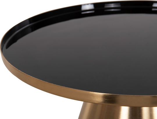 Round Side Coffee Table Lorme Metal Black & Gold 2 Pieces W40xL40xH35cm