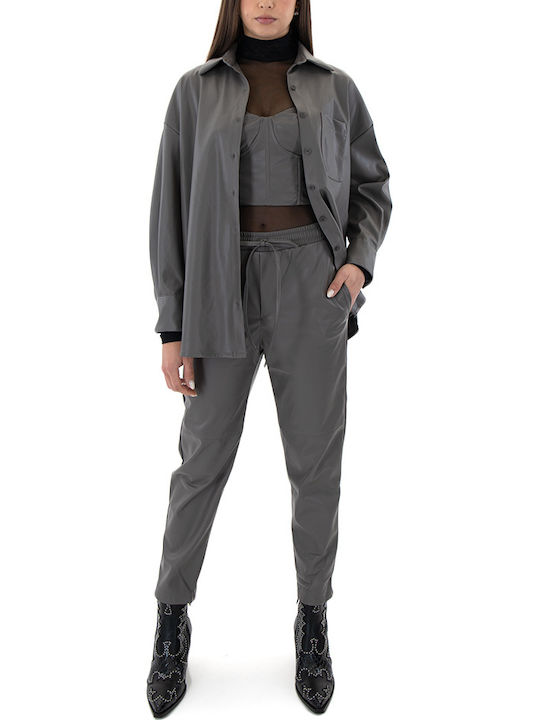 Women's Blouse Corset with Straps Gray