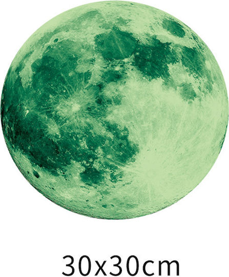 Autocolant Fosforescent Lună Satelitul Natural al Pământului Strălucește în Întuneric Autoadeziv 30cm Verde Oferte Originale