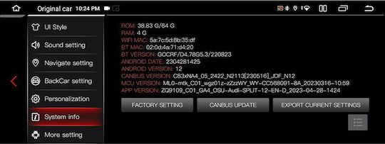 Digital IQ Car Audio System for Audi Q7 2010-2015 (Bluetooth/USB/AUX/WiFi/GPS/Apple-Carplay/Android-Auto) with Touch Screen 10.25"