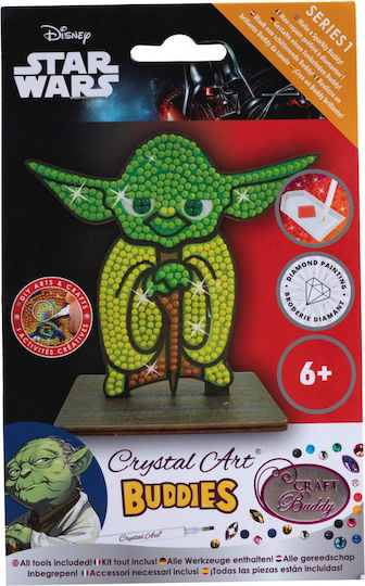Комплект за диамантено рисуване Craft Buddy Crystal Art Buddies Yoda 7 части