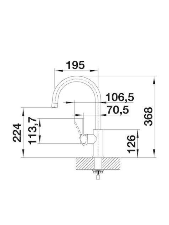 Blanco Candor Kitchen Faucet Counter Silver