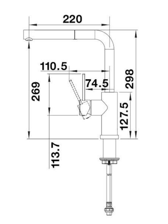 Blanco Lanora Sf Ii Kitchen Faucet Counter with Pull-Out Spray Silver