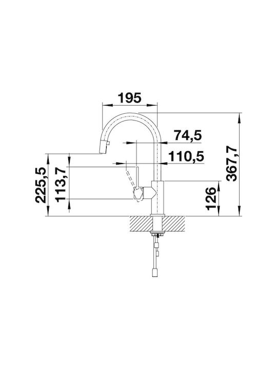 Blanco Candors Kitchen Counter Faucet with Pull-Out Spray Silver