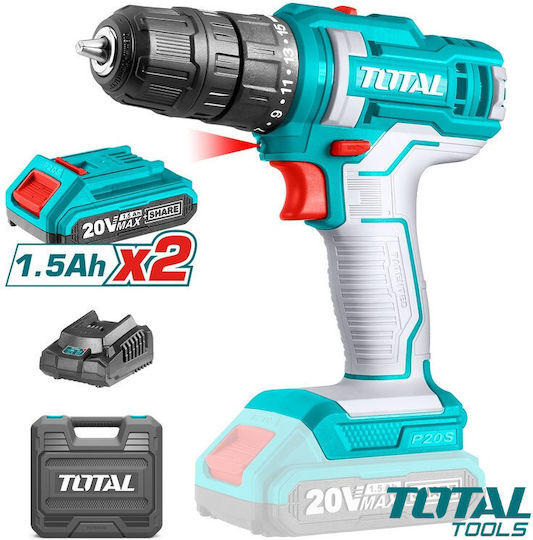 Total TDLI20028 Battery Drill Driver 20V 2x1.5Ah