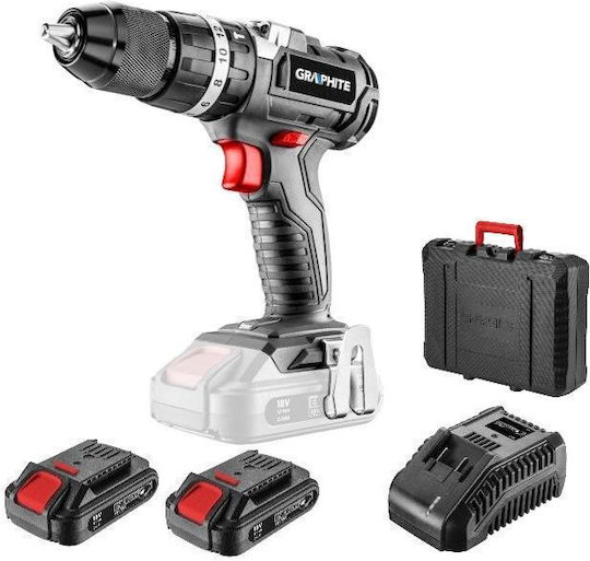 Graphite 58G020-SET2 Percussive Drill Driver Battery Brushless 18V 2x2Ah