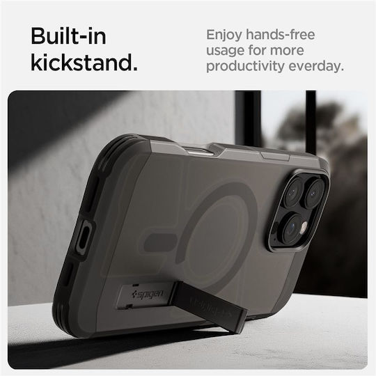 Spigen Tough Umschlag Rückseite Metallisch 1.2mm Schwarz (iPhone 17 Pro / iPhone 16 Pro)