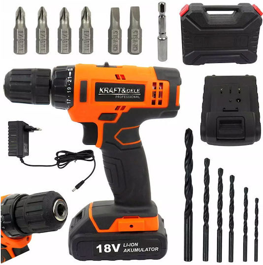 Kraft & Dele KD1572 Δραπανοκατσάβιδο Μπαταρίας 18V 1x1.3Ah