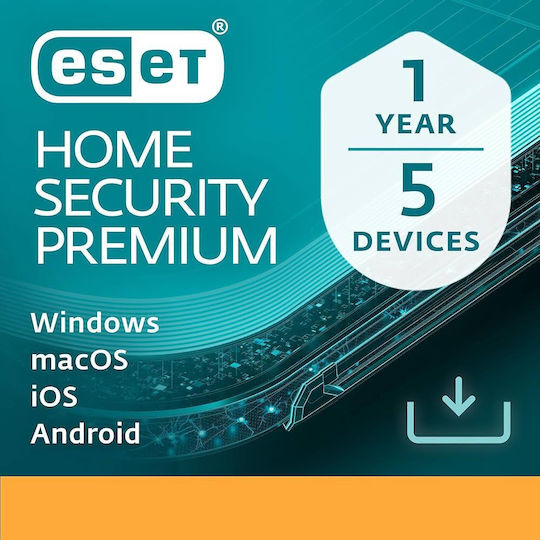 Eset Home Security Premium für 5 Geräte und 1 Jahr Nutzung (Elektronische Lizenz)