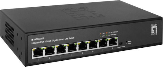 Level One GES-2208 Verwaltet L2 Switch mit 8 Ports Gigabit (1Gbps) Ethernet