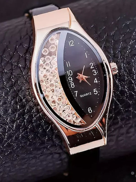 Μαύρο Ρολόι Quicksand Oval Pointer Quartz Casual Μαύρο Ρολόι Quicksand Oval Pointer Quartz Casual