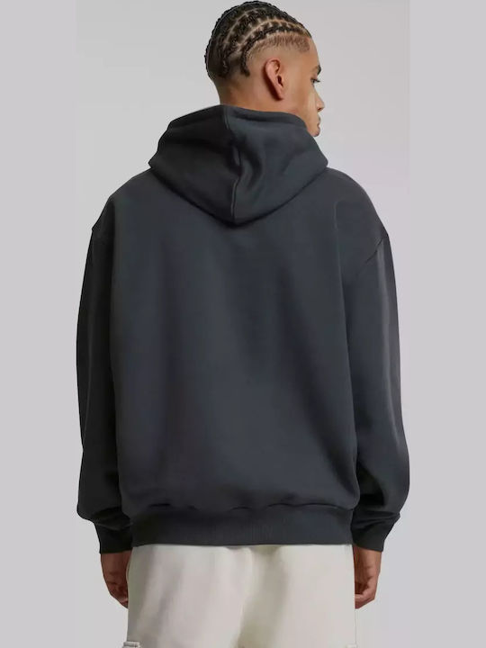 Sweatshirt with Hood Grey Melange, Red, Light Grey