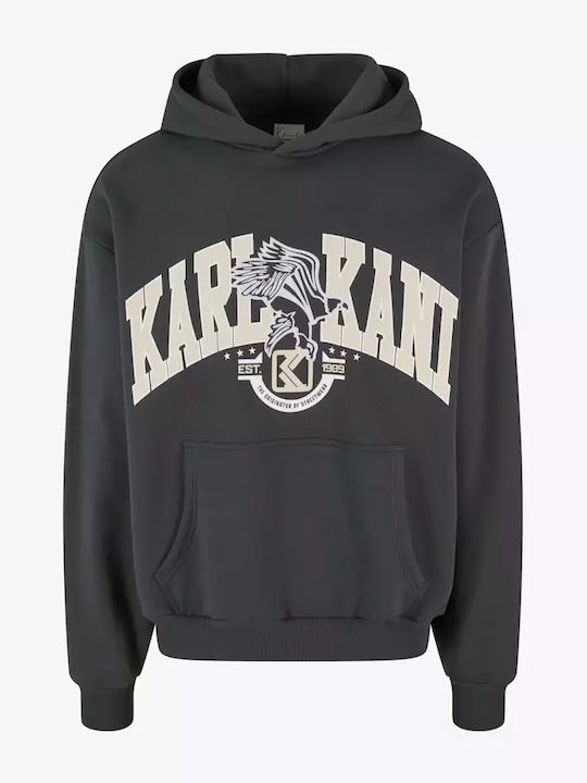 Sweatshirt with Hood Grey Melange, Red, Light Grey
