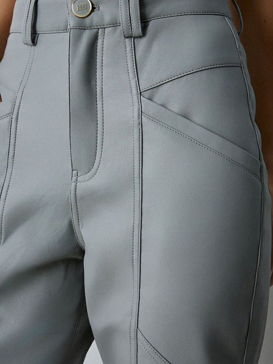 Dama Tesatura Pantaloni cu Croială Normală Gray