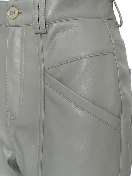Dama Tesatura Pantaloni cu Croială Normală Gray