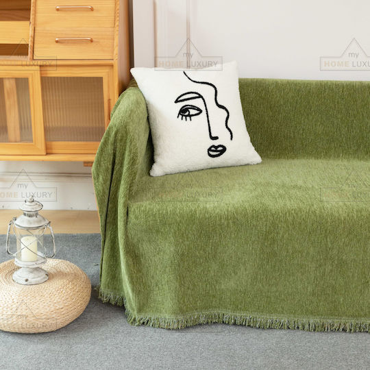 My Home Luxury Bolivia Decken & Couchdecken Zweisitzer-Sofa Überwurf Jacquard 180x240cm Grünes