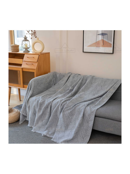 My Home Luxury Pommard Four-Seater Sofa Throw Jacquard 180x320cm Gray C1