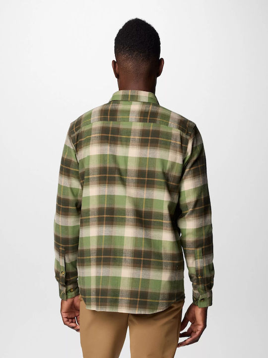 Cornell Woods Long-sleeved Flannel Shirt Checked Khaki