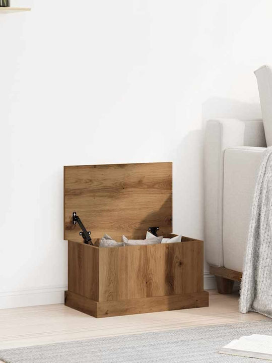 vidaXL Wooden Storage Box with Lid Brown 30x50x28cm 1pcs