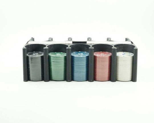 Set 200 Numbered Poker Chips 12gr in Metallic Box with 2 Decks and Felt